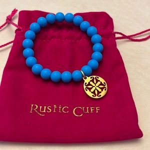 Rustic Cuff turquoise and gold color bracelet